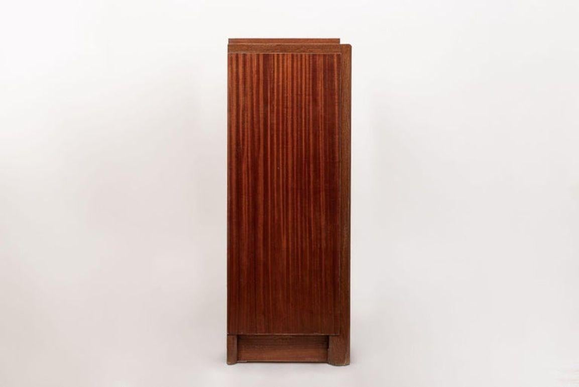 Antique French Art Deco Mobile Sideboard in mogano di Andre Sornay in vendita 4