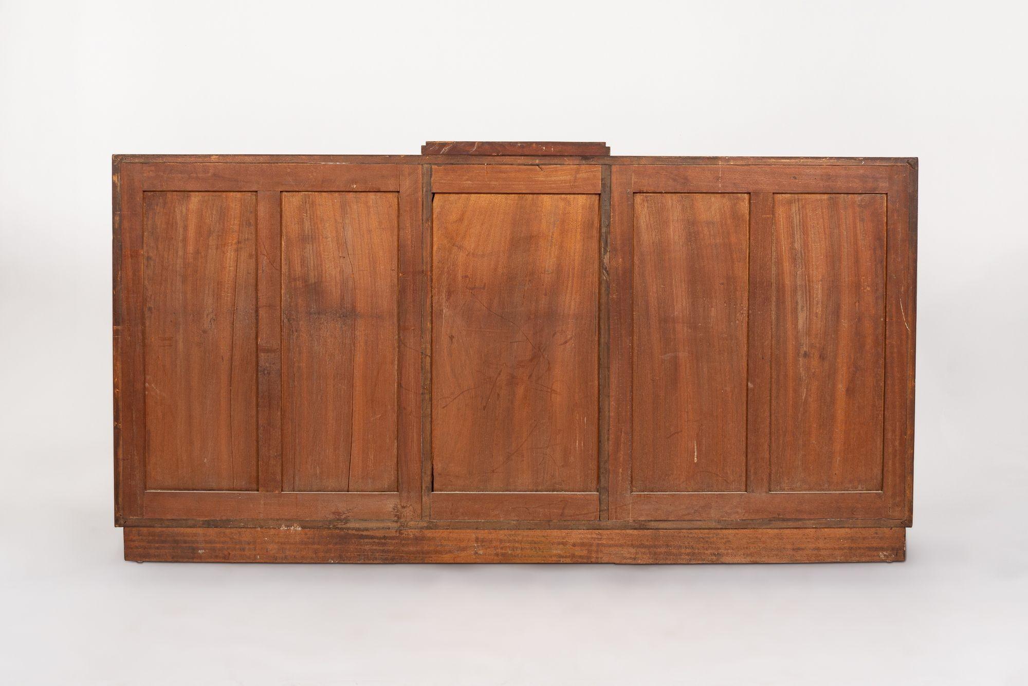 Antique French Art Deco Mahogany Wood Sideboard or Bar Cabinet 1930s For Sale 4