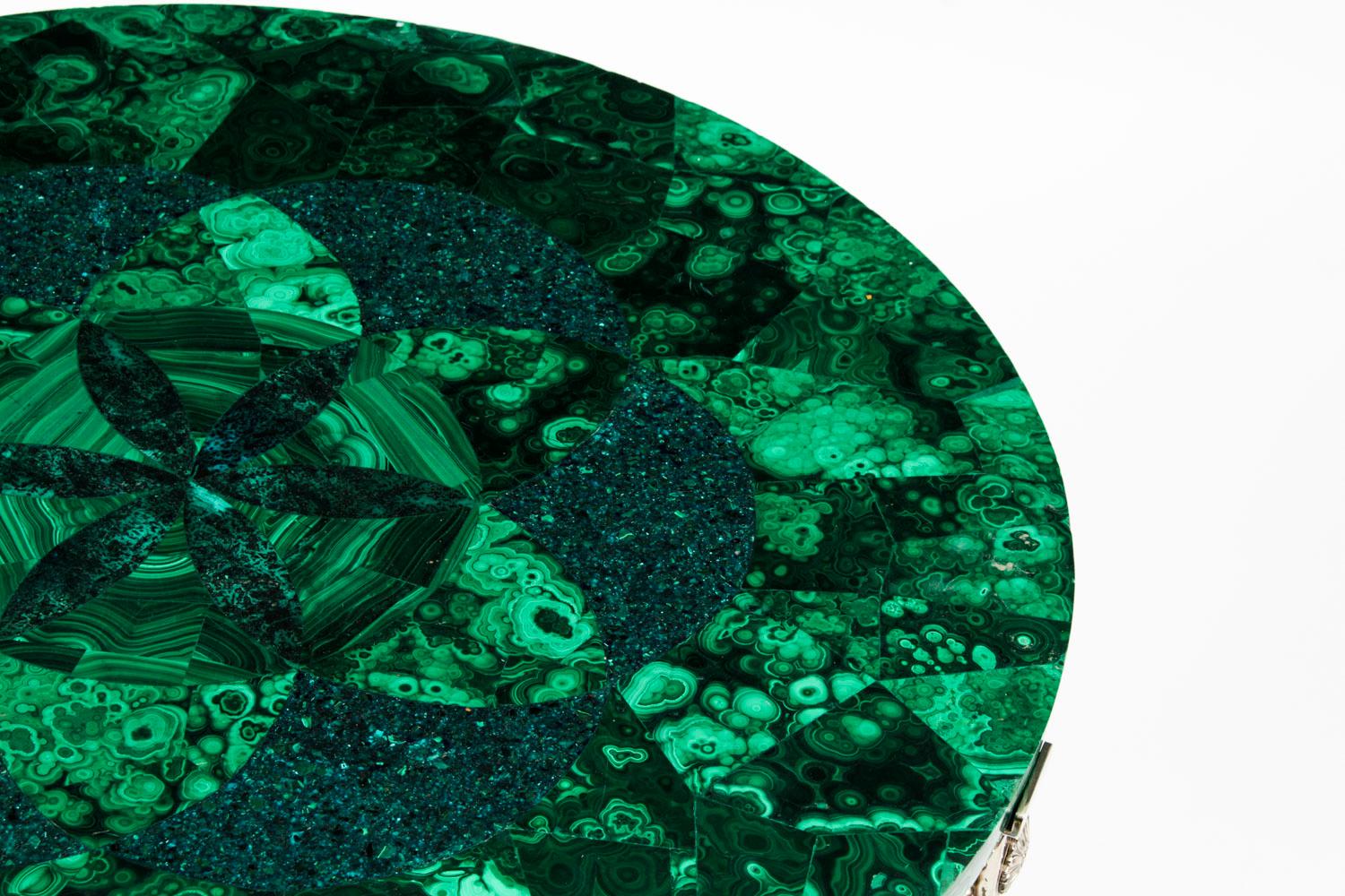 Antique French Art Deco Malachite Occasional Table, 1920s 1