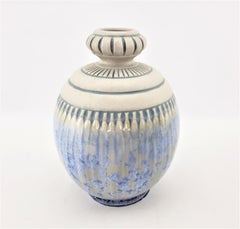 Antike französische Art-déco-Vase aus Kristall-Kunstkeramik von Mougin Nancy, Art déco