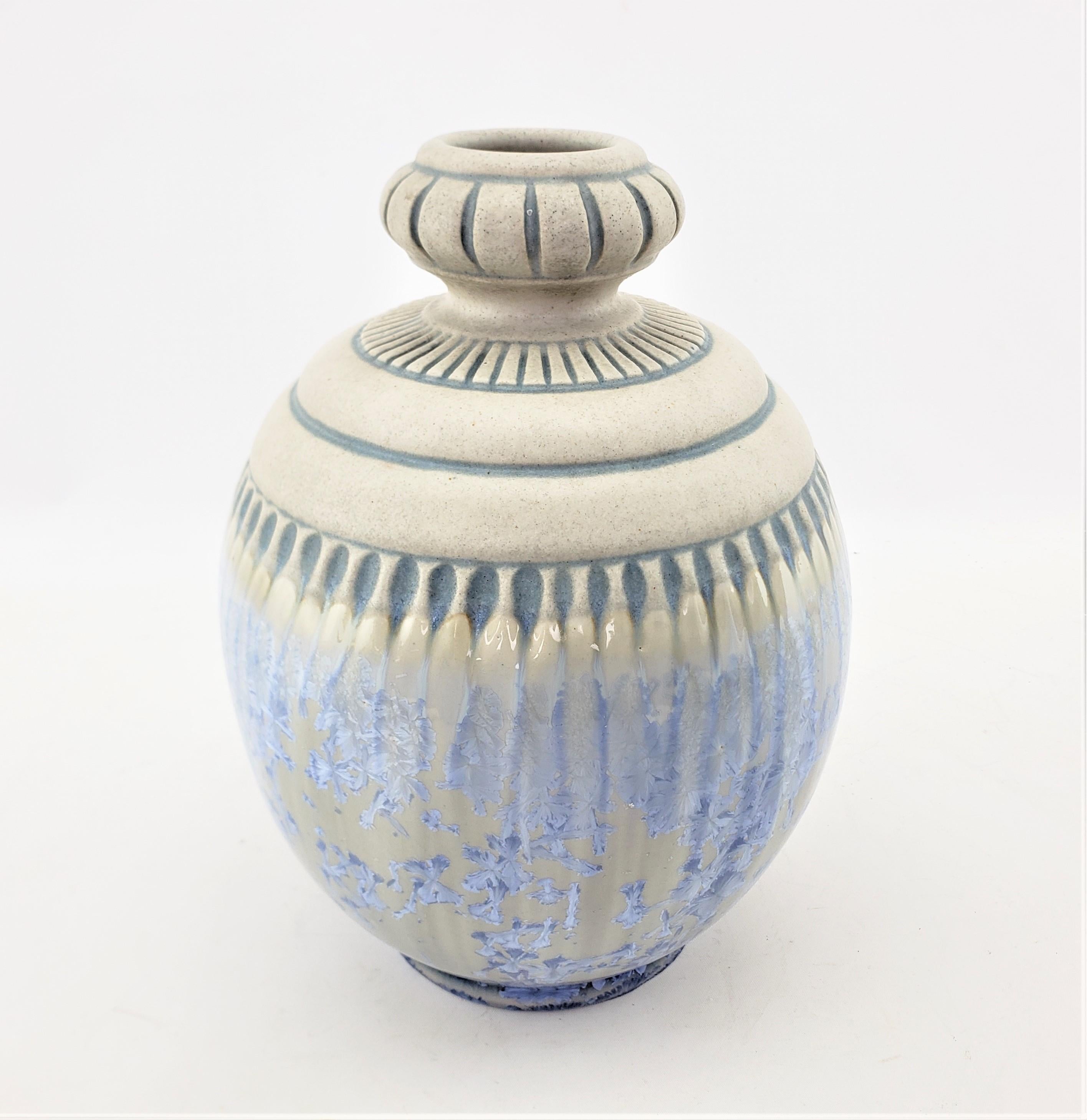 Antique French Art Deco Mougin Nancy Crystaline Art Pottery Vase 3