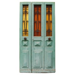 Antique French Art Deco Oak Door