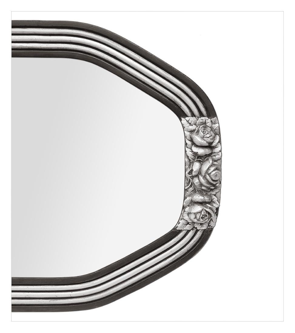 Doré Antique Wall Mirror Octogonal Art Deco Français, circa 1920 en vente