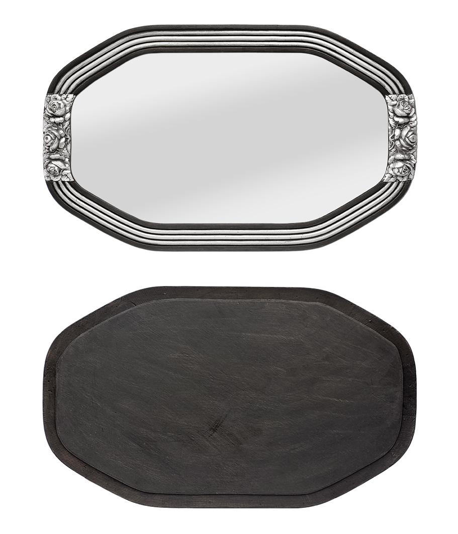 Antique Wall Mirror Octogonal Art Deco Français, circa 1920 en vente 1