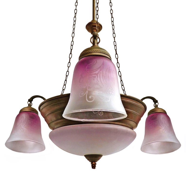 antique french art deco lighting antique french art deco or nouveau lilapink etched glass hanging chandelier for sale antique french art deco lighting antique french art deco or nouveau lilapink etched glass hanging chandelier for sale