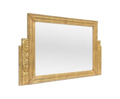 Antique French Art Deco Period Giltwood Wall Mirror, circa 1925