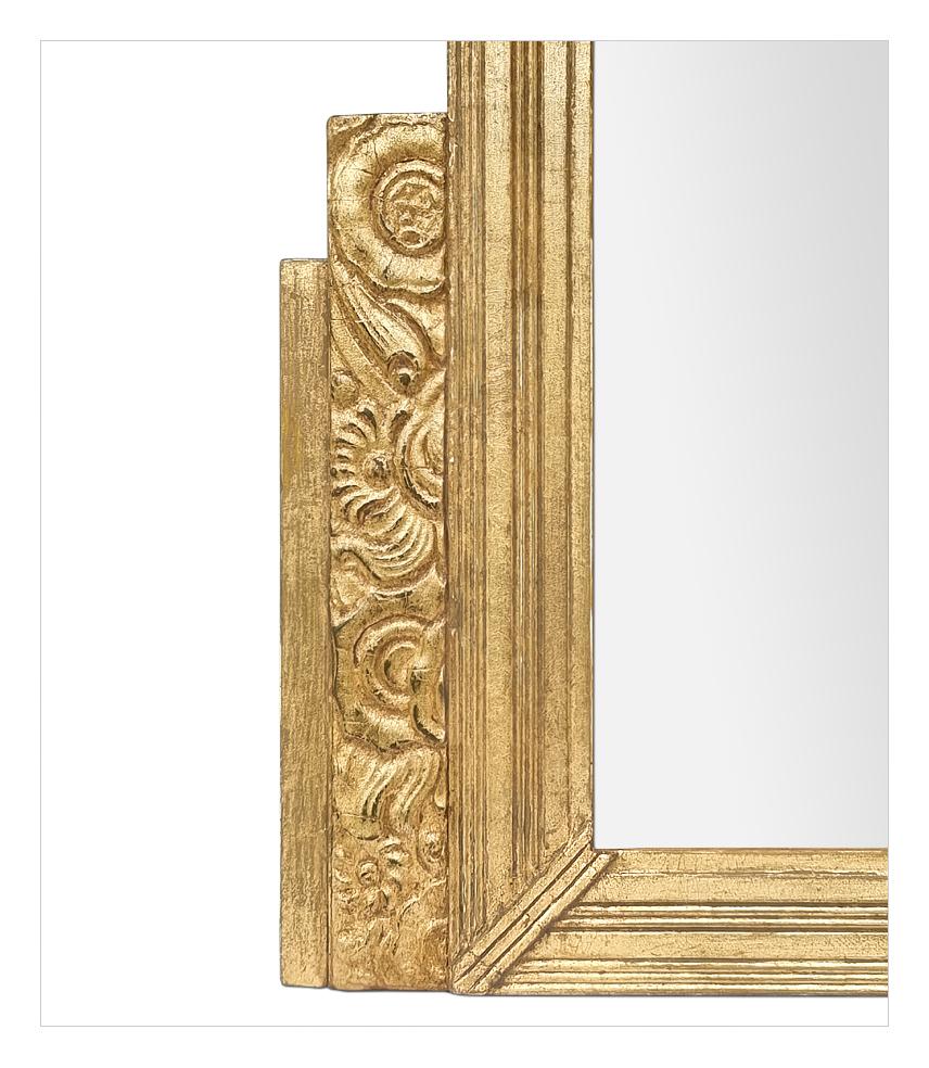Antique French Art Deco Period Giltwood Wall Mirror, circa 1925 In Good Condition For Sale In Paris, FR