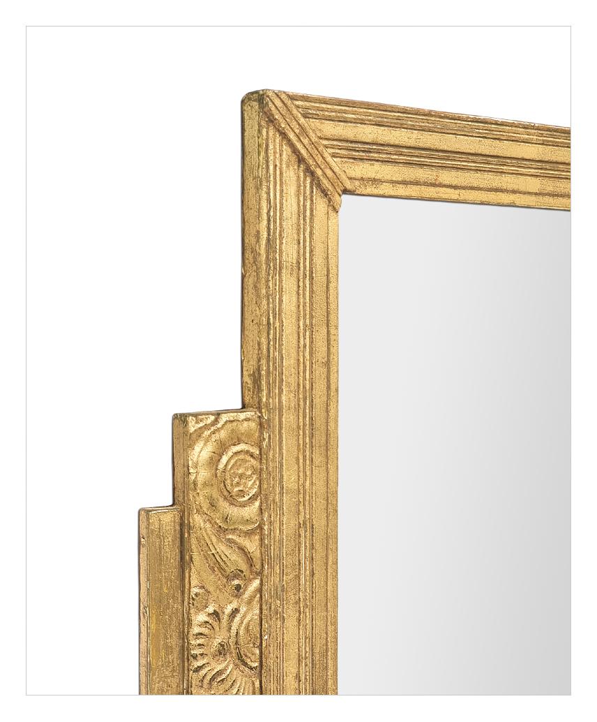 Antique French Art Deco Period Giltwood Wall Mirror, circa 1925 For Sale 1