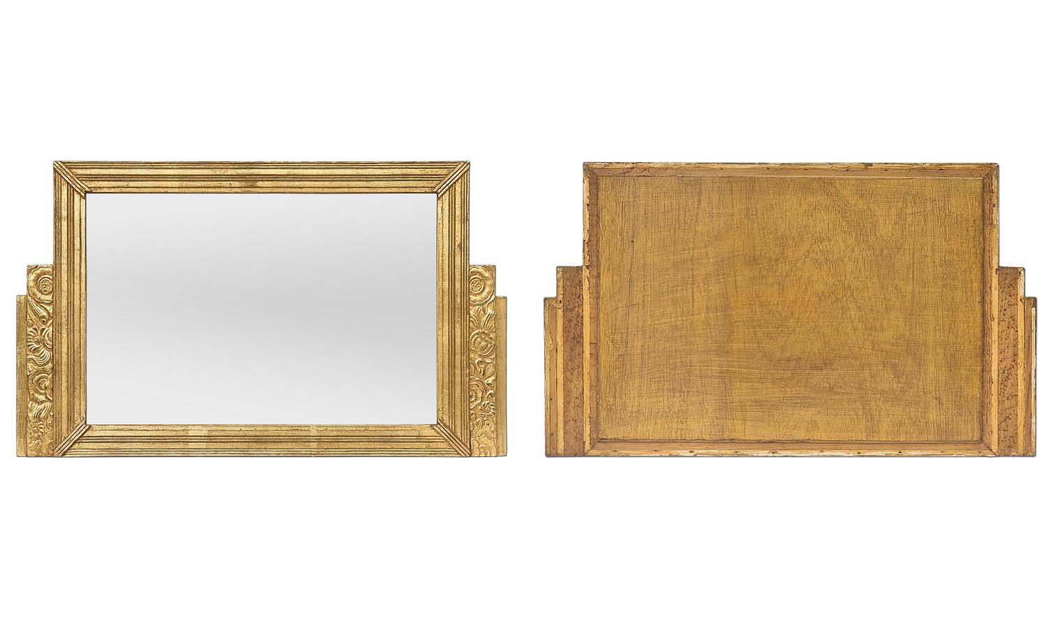 Antique French Art Deco Period Giltwood Wall Mirror, circa 1925 For Sale 2