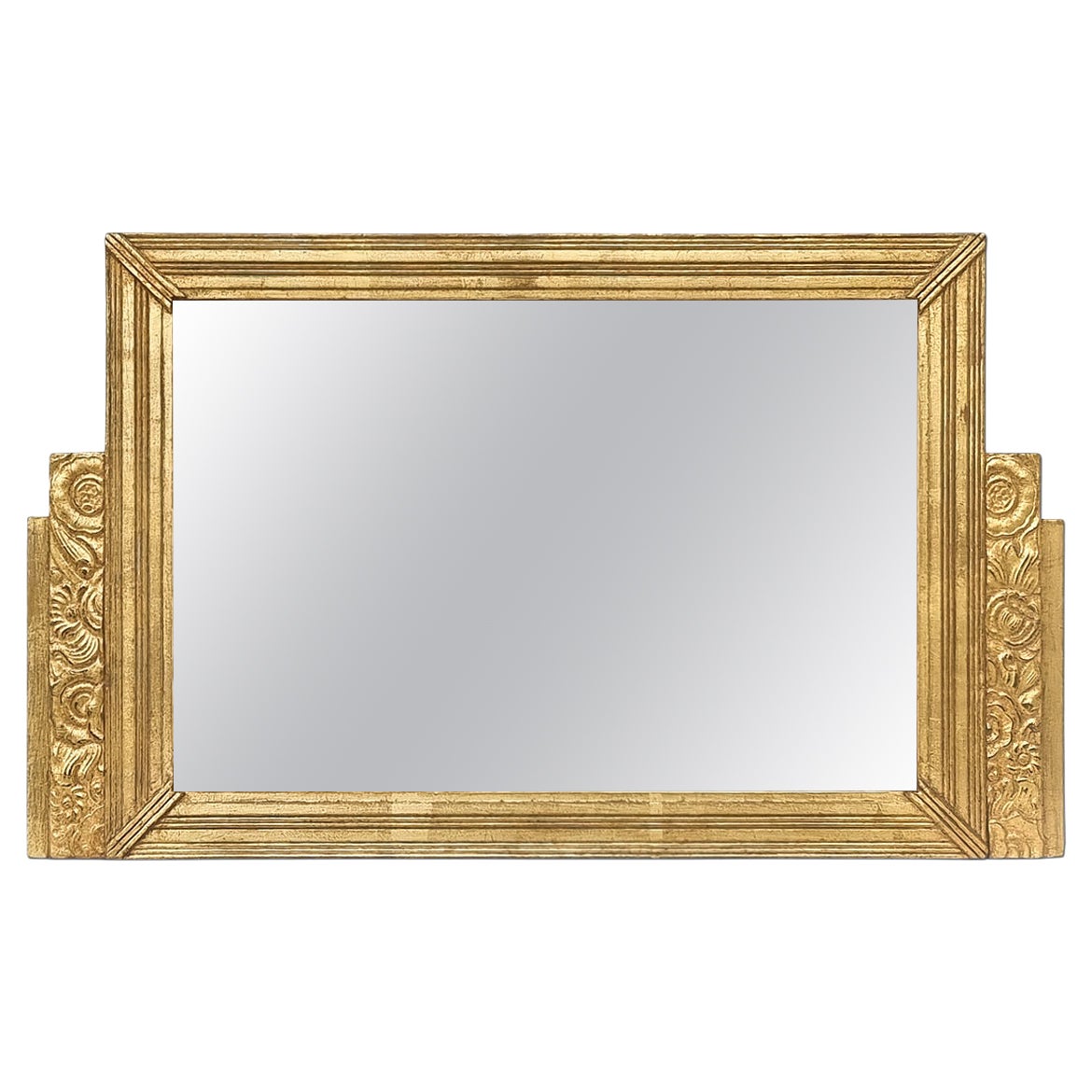 Antiker französischer Giltwood-Wandspiegel im Art-Déco-Stil, um 1925