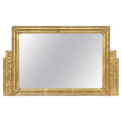 Antique French Art Deco Period Giltwood Wall Mirror, circa 1925