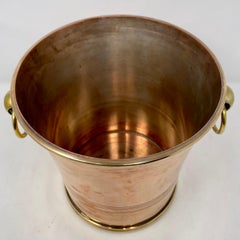 Antique French Art Deco Raoul Monteillet Copper & Brass Ice Bucket, C. 1905-1925