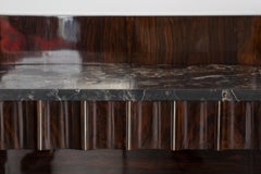 Antique French Art Deco Rosewood Sideboard with Marble Top from the 1920s