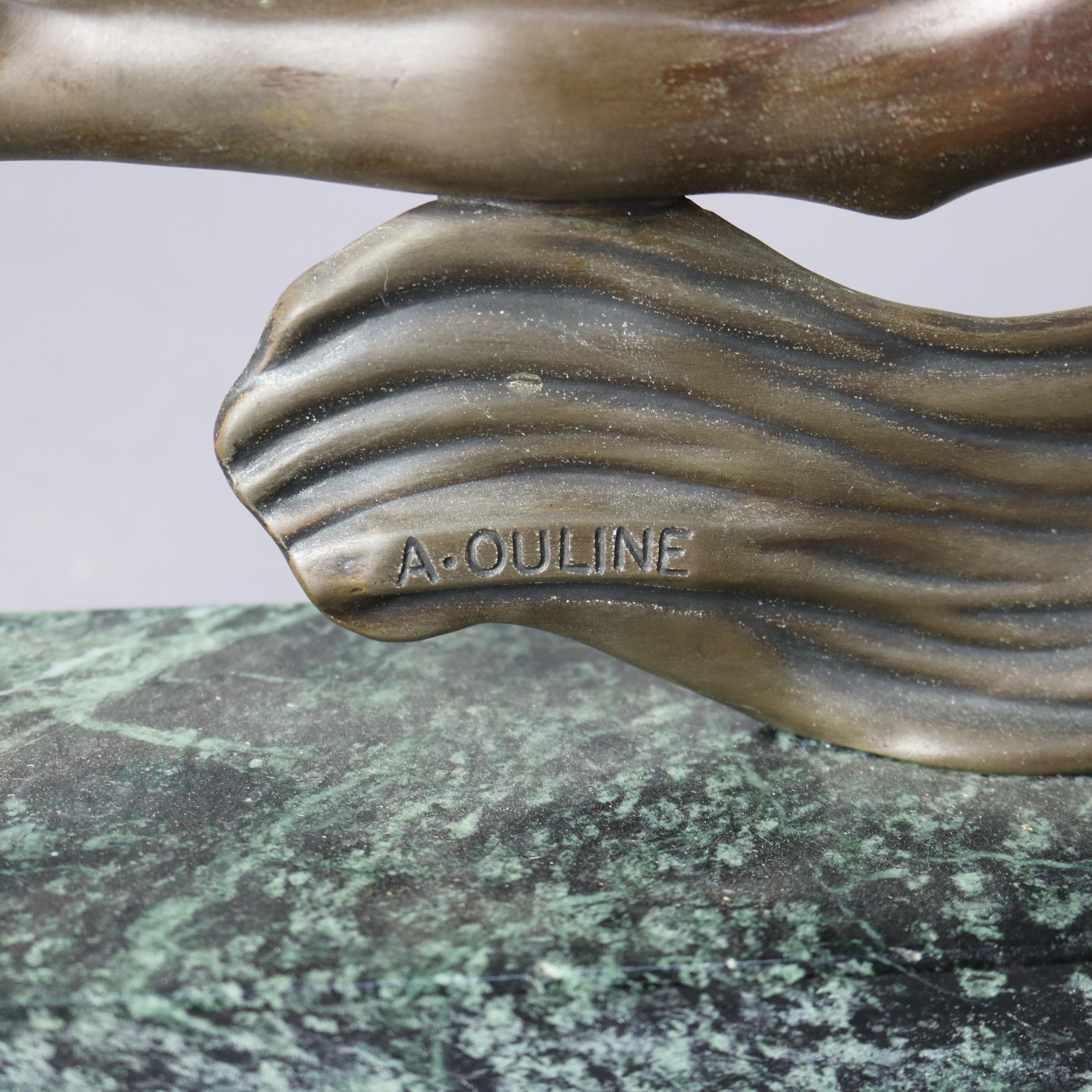 Antike französische Art-Déco-Skulptur einer Frau auf Marmorsockel, 20. Jahrhundert im Angebot 7