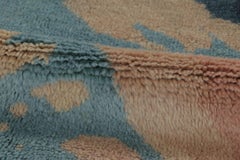 Antique French Art Deco Square Rugs by Jean Burkhalter Ocean Hues - Rug & Kilim