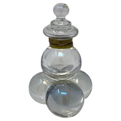 Antique French Art Deco Stacked Glass Balls Inkwell