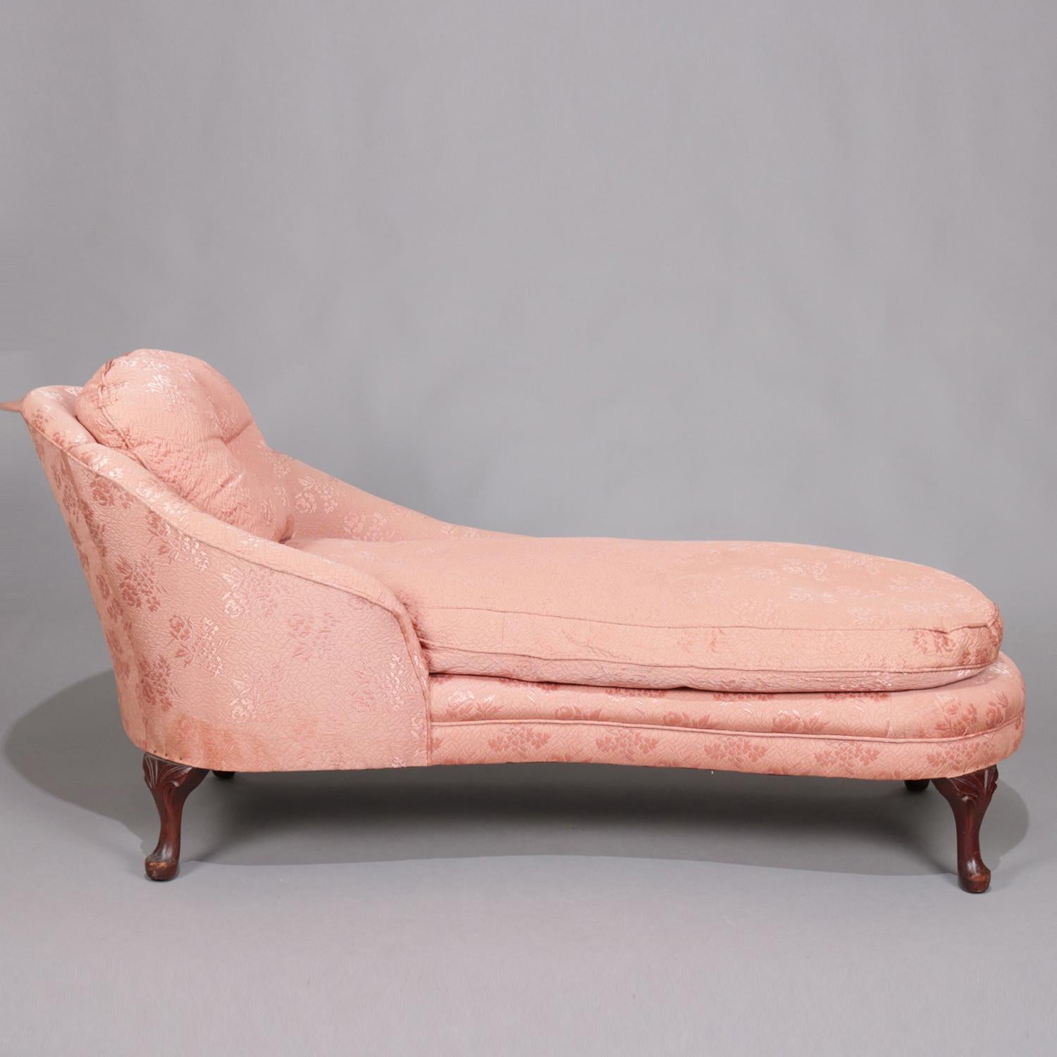 Antique French Art Deco Style Upholstered Mahogany Recamier, circa 1920 1