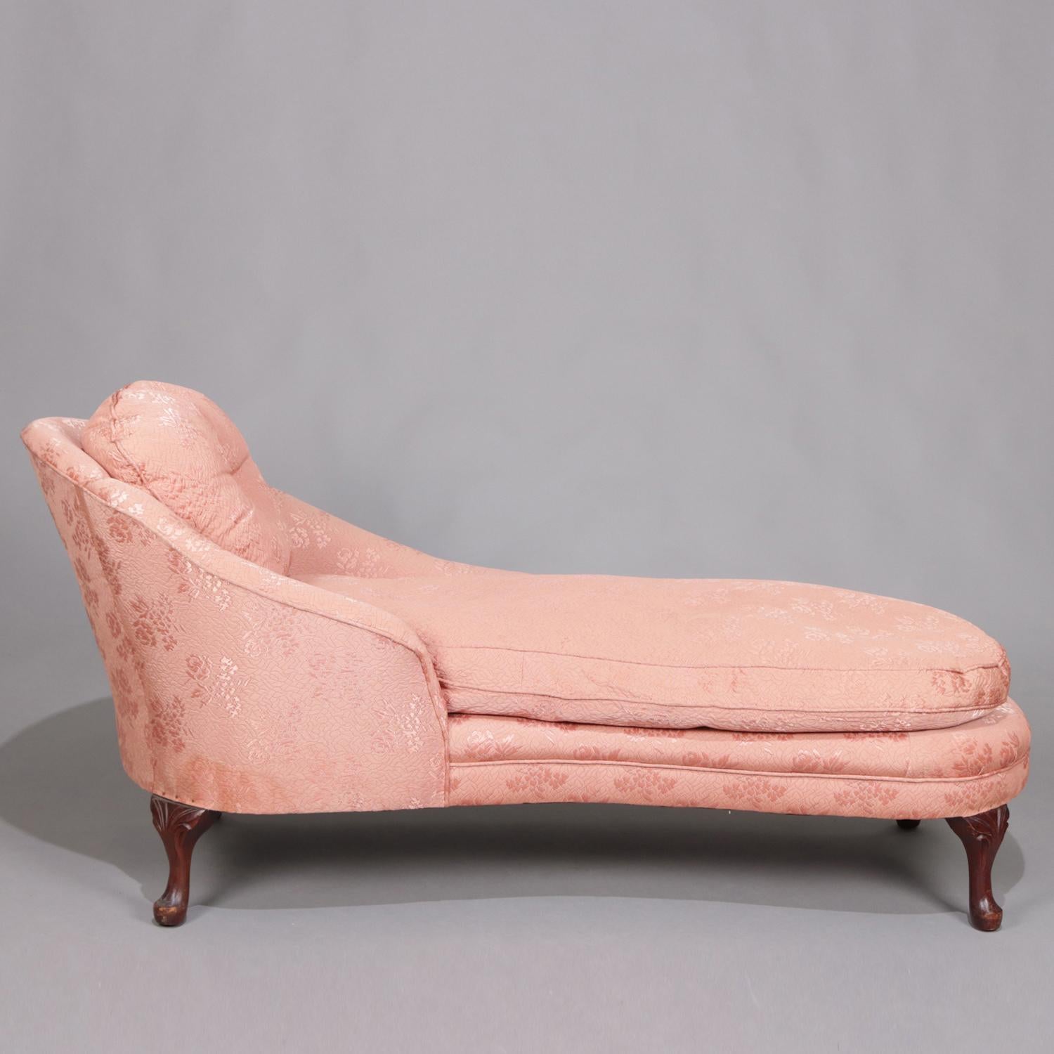Antique French Art Deco Style Upholstered Mahogany Recamier, circa 1920 2