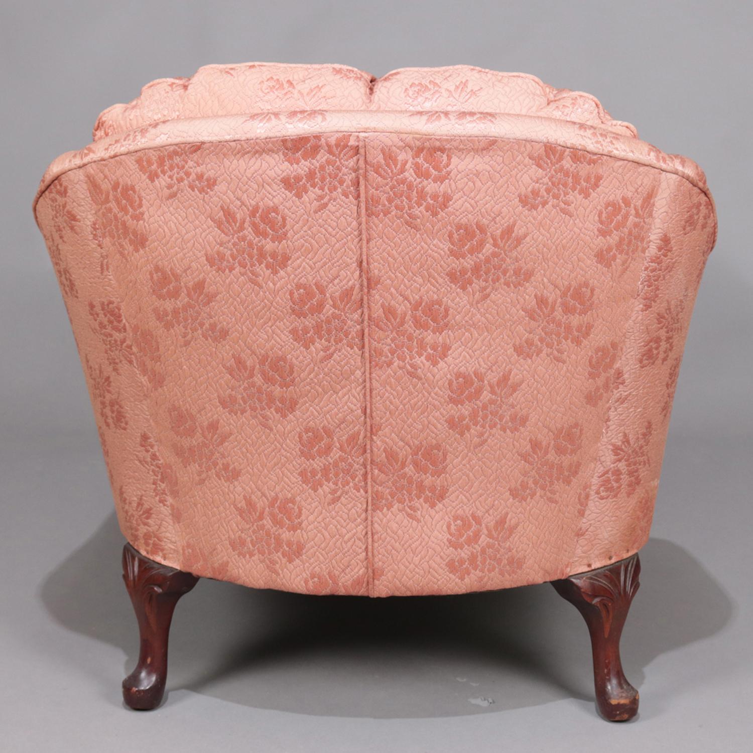 Antique French Art Deco Style Upholstered Mahogany Recamier, circa 1920 4