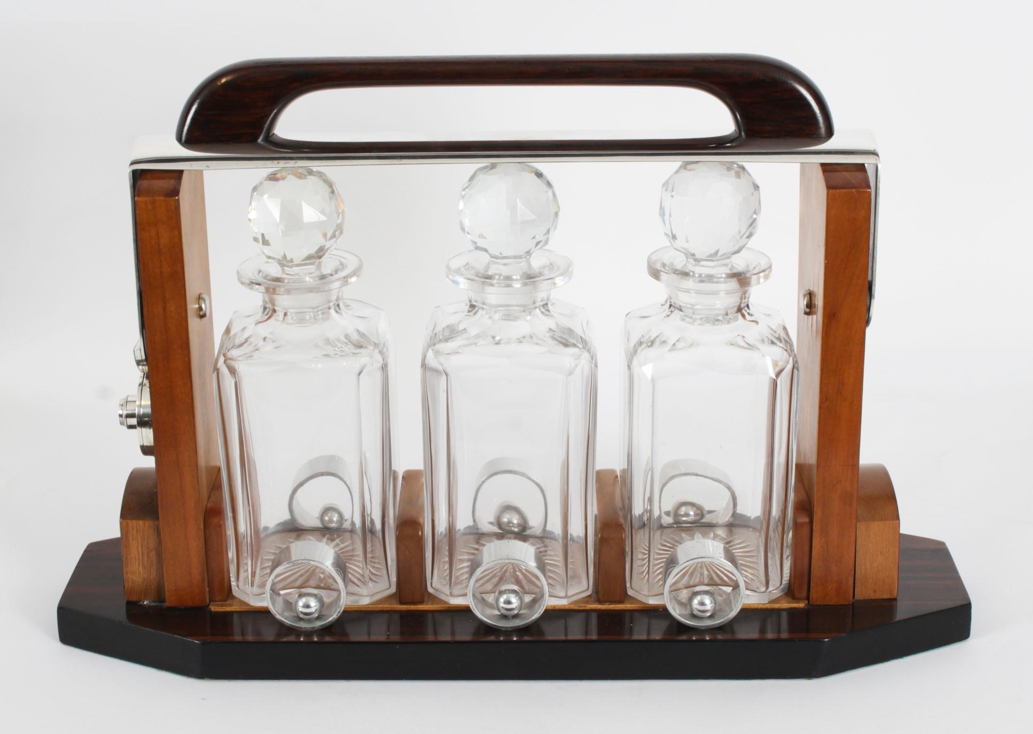 Mid-20th Century Antique French Art Deco Tantalus by Louis Prodhon, Paris 1930 Century