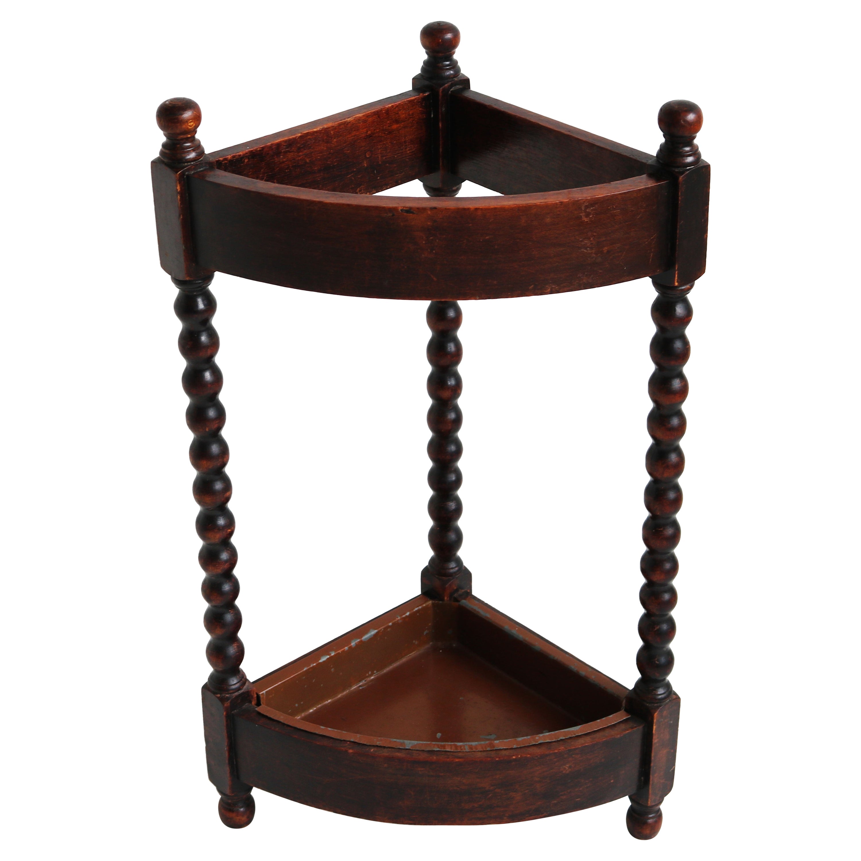 Porte-parapluies / porte-bougies Art Déco français ancien en chêne massif sculpté en vente