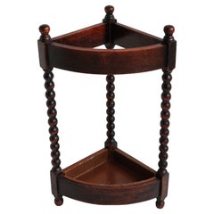 Porte-parapluies / porte-bougies Art Déco français ancien en chêne massif sculpté