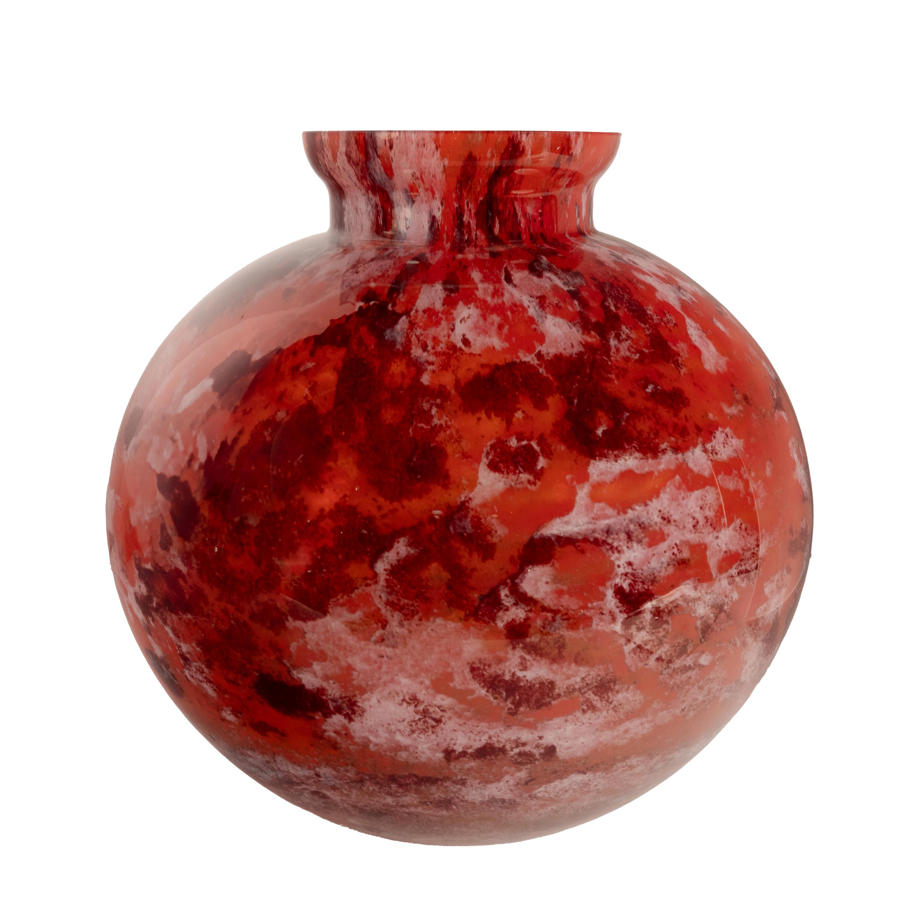 Antique French Art Deco Verriere d'Art Lorraine Art Glass Vase for Daum 1925 1