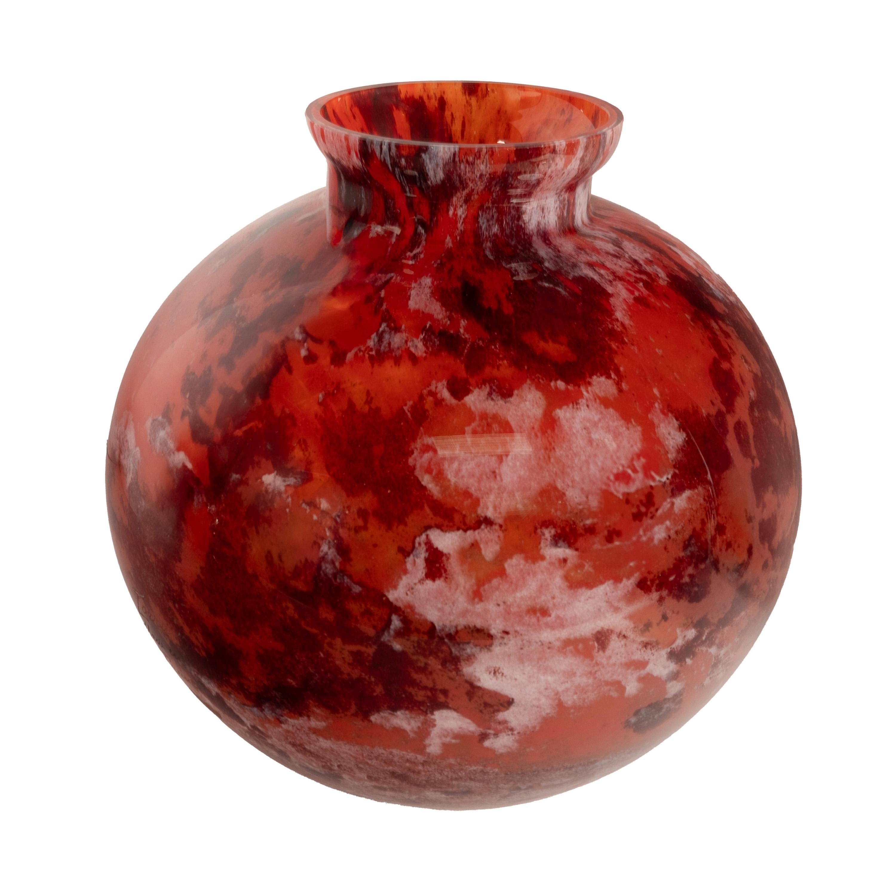 Antique French Art Deco Verriere d'Art Lorraine Art Glass Vase for Daum 1925 4