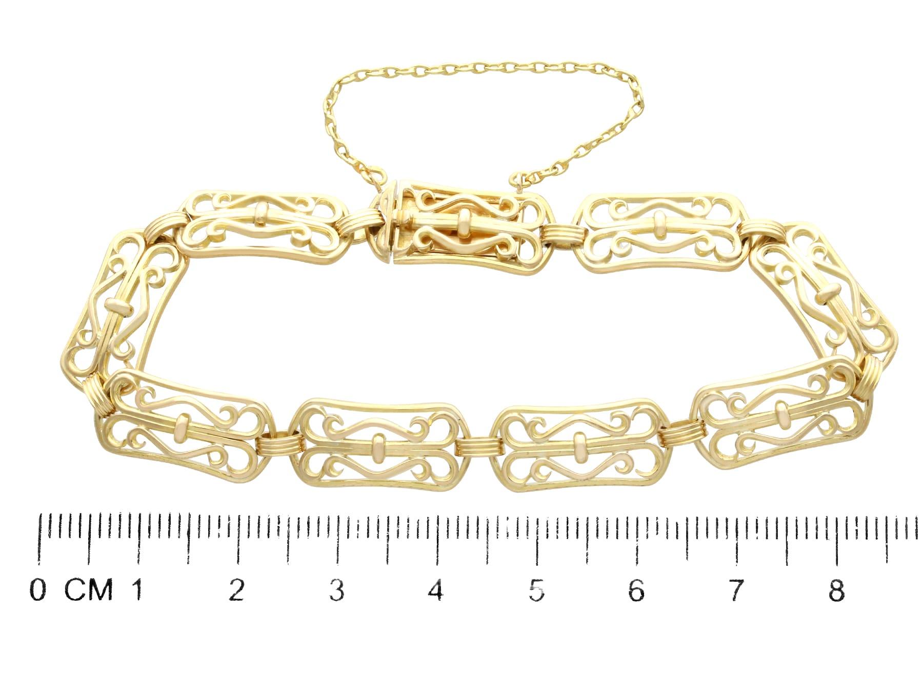 Antique French Art Nouveau 18k Yellow Gold Bracelet For Sale 4
