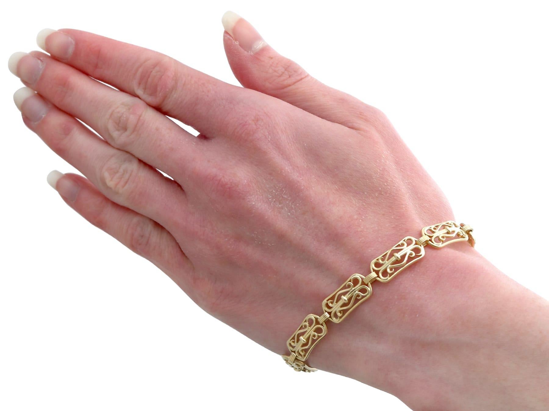 Antique French Art Nouveau 18k Yellow Gold Bracelet For Sale 5