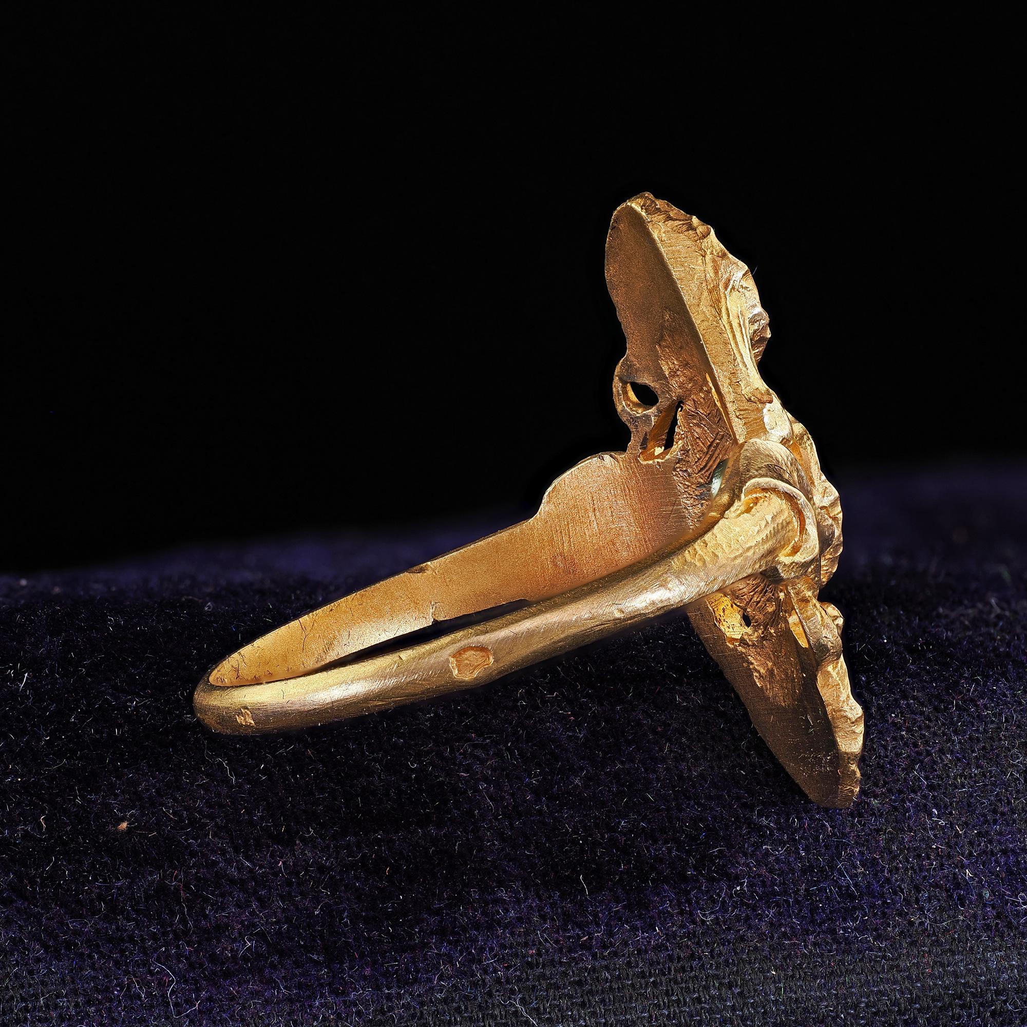 Antique French Art Nouveau Or jaune 18K Diamonds Mine Ancienne Bague florale en vente 1