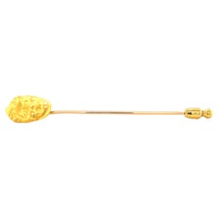 Antique French Art Nouveau 18K Yellow Gold Plisson et Hartz Stick Pin