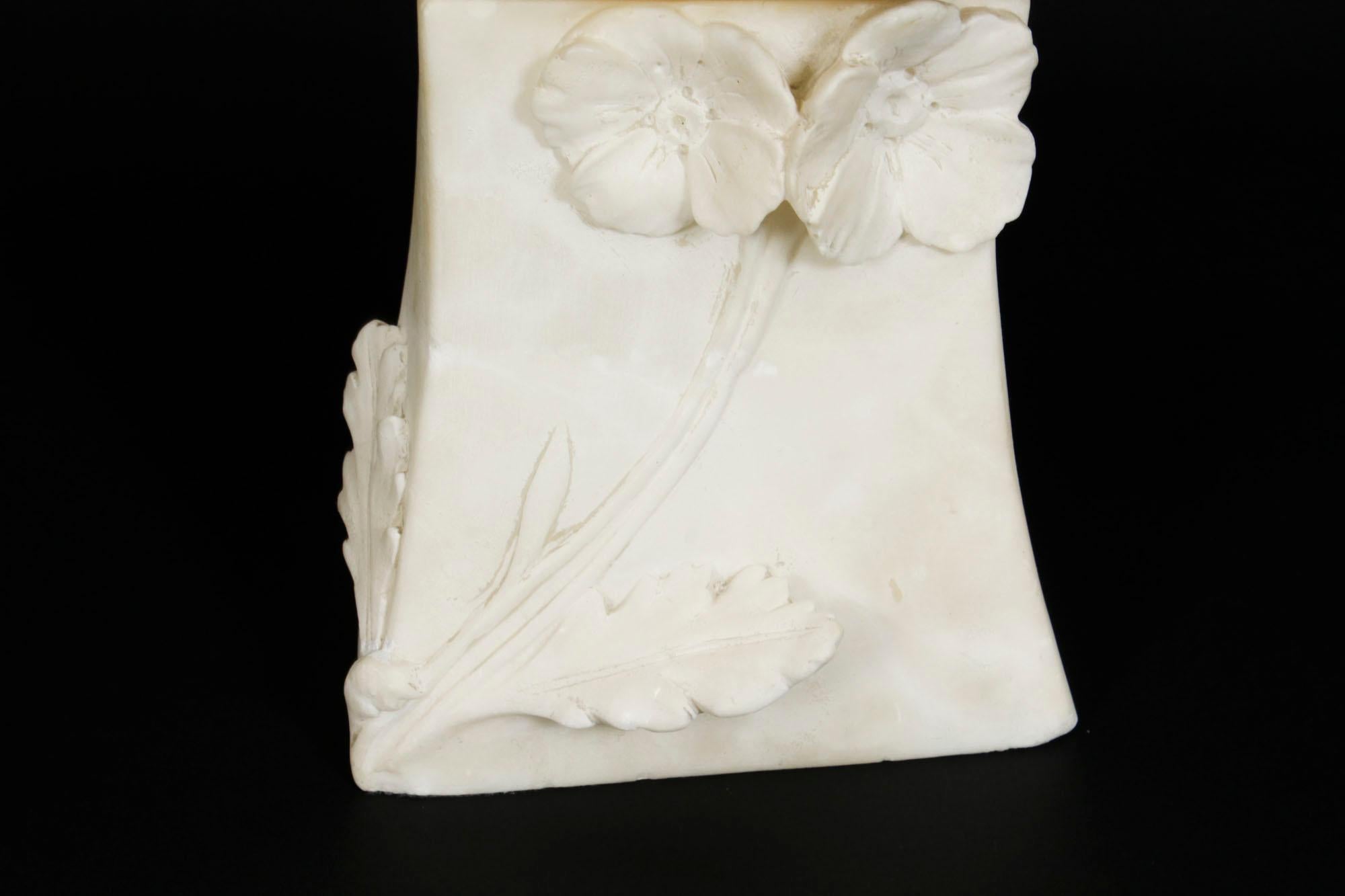Antique French Art Nouveau Alabaster Portrait Bust 19th C For Sale 2