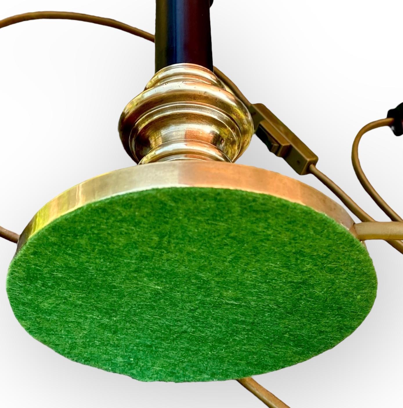 Antique French Art Nouveau Brass Candlestick Lamp 6