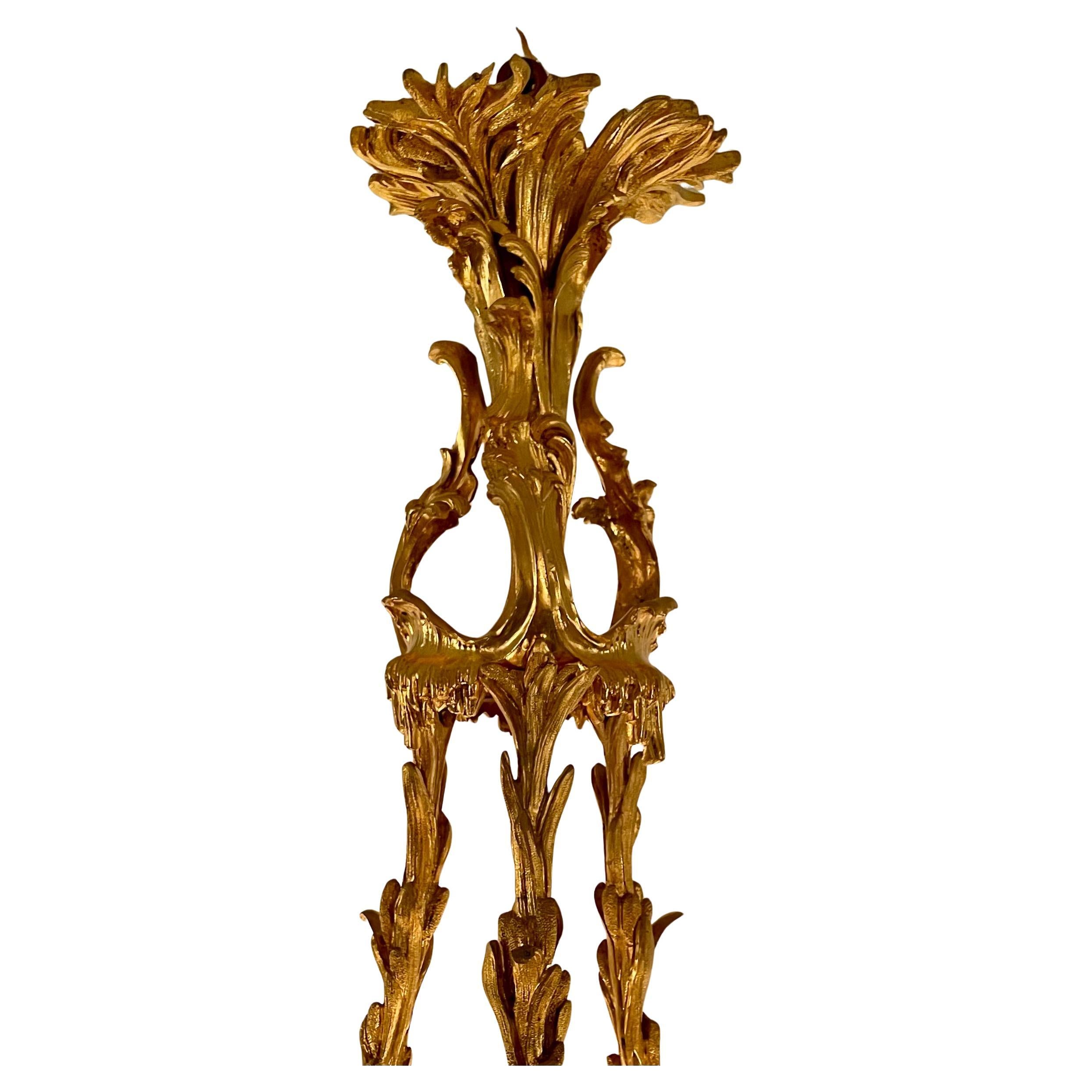 20ième siècle Lustre d'ore Art nouveau français ancien en bronze, vers 1910. en vente