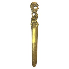 Antique French Art Nouveau Bronze Letter Opener, 1920s or earlier