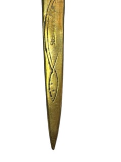 Antique French Art Nouveau Bronze Letter Opener with Lion