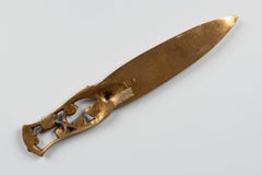 Antique French Art Nouveau Bronze Nature Grape Vine Letter Opener Silvestre Lyon