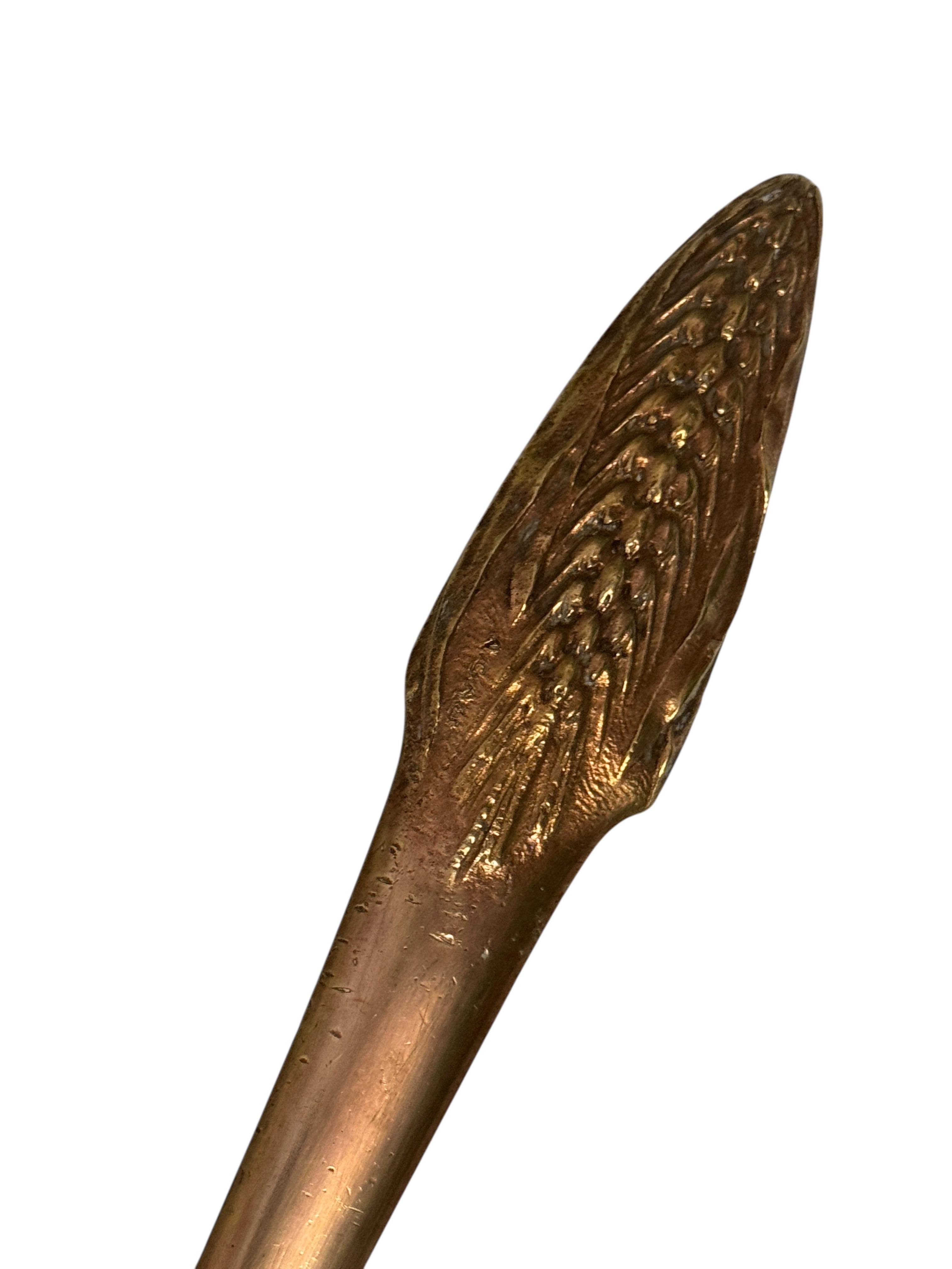 Antique French Art Nouveau Bronze Weizengarbe Brieföffner, 1910s oder älter (Belle Époque) im Angebot