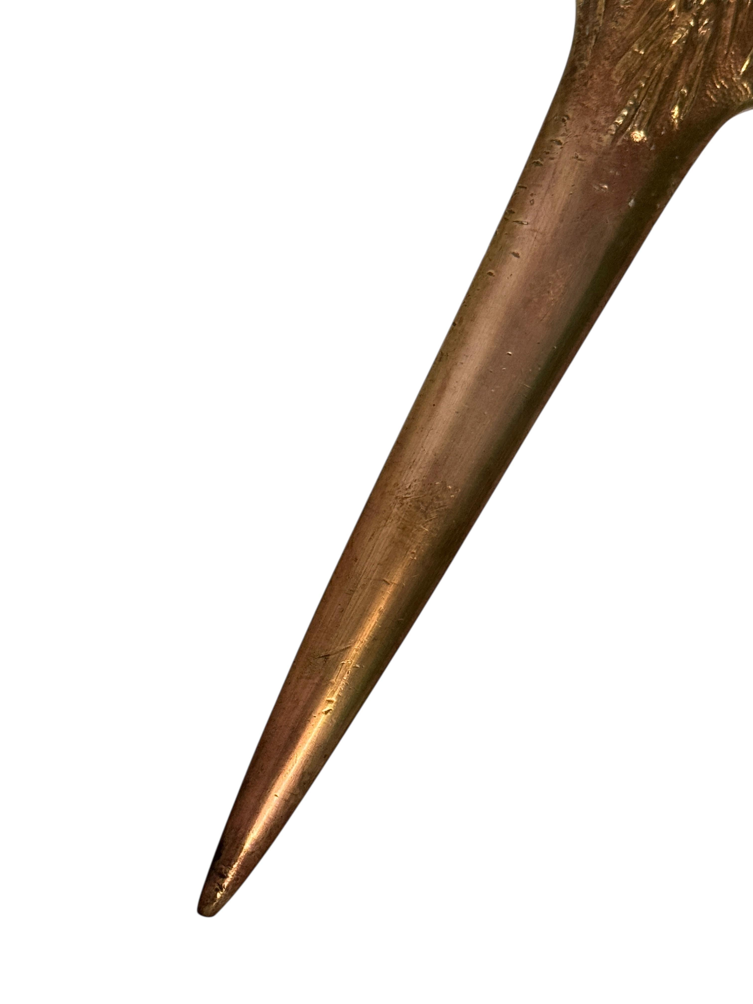 Antique French Art Nouveau Bronze Weizengarbe Brieföffner, 1910s oder älter im Zustand „Gut“ im Angebot in Nuernberg, DE