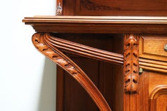 Antique French Art Nouveau Cabinet / Buffet by Louis Majorelle 1910 Walnut Glass