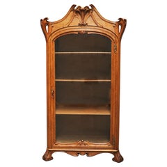 Antique French Art Nouveau Cabinet by Henri Sauvage 1900 Oak Display Cabinet