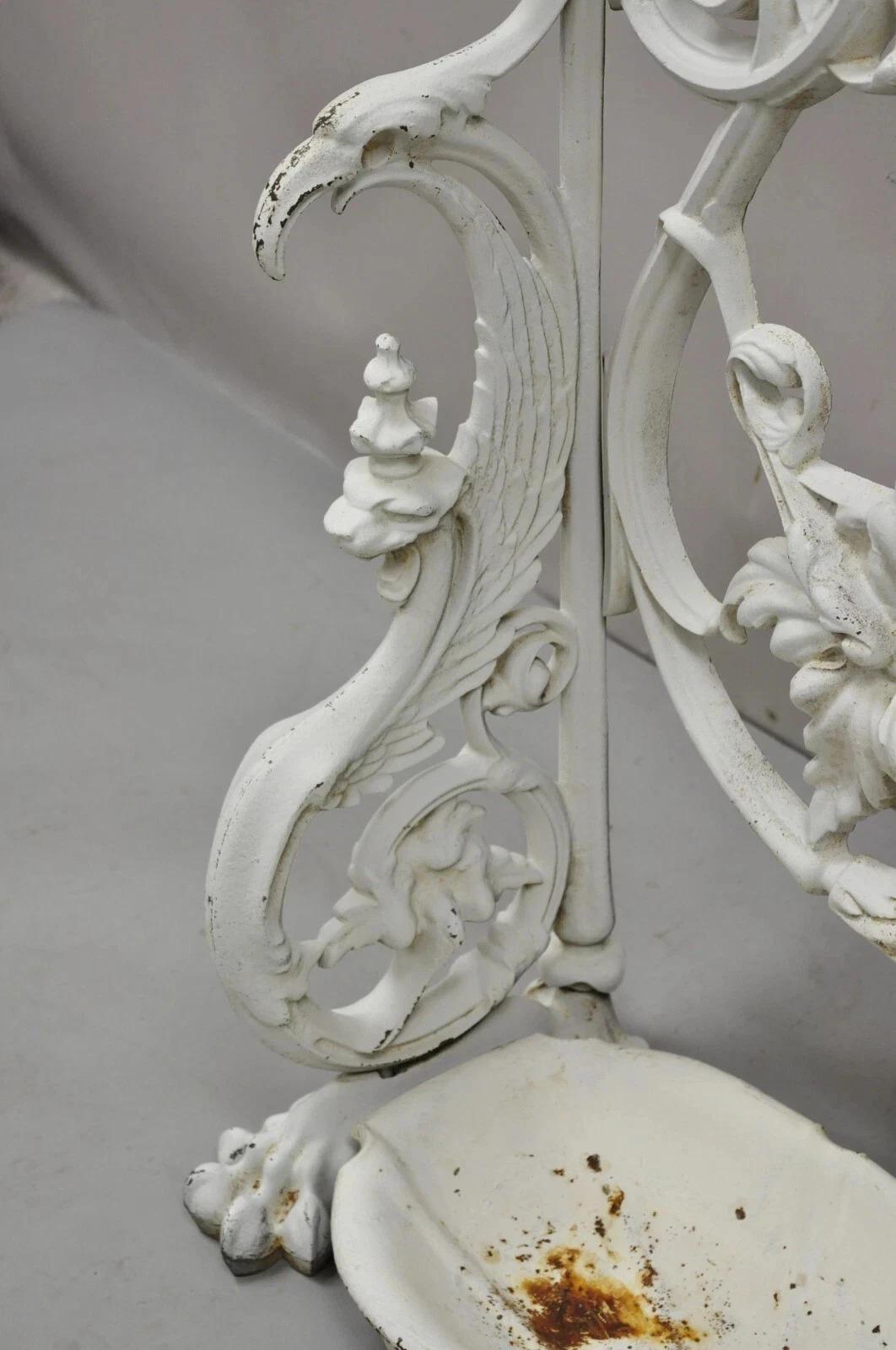 Antique French Art Nouveau Cast Iron Hall Tree Mirror Stand attr Alfred Corneau In Good Condition For Sale In Philadelphia, PA