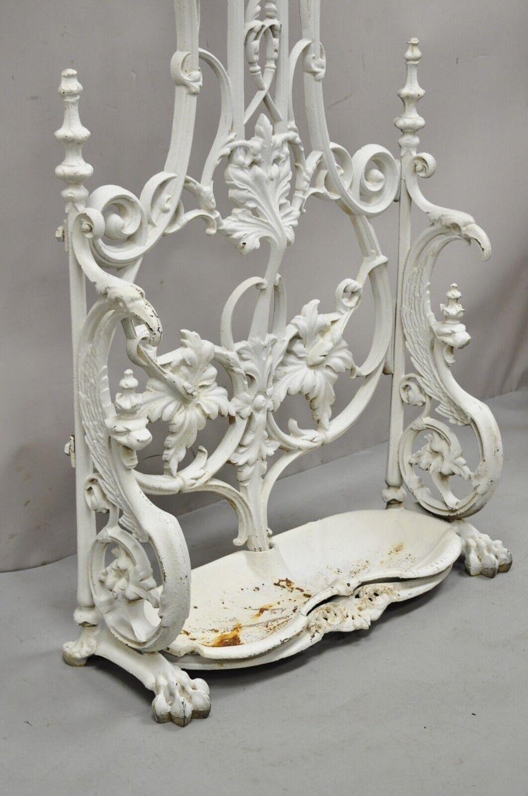 Antique French Art Nouveau Cast Iron Hall Tree Mirror Stand attr Alfred Corneau For Sale at 1stDibs