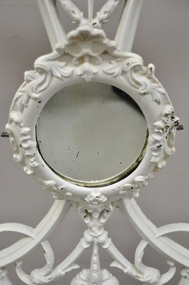 Antique French Art Nouveau Cast Iron Hall Tree Mirror Stand attr Alfred Corneau For Sale at 1stDibs