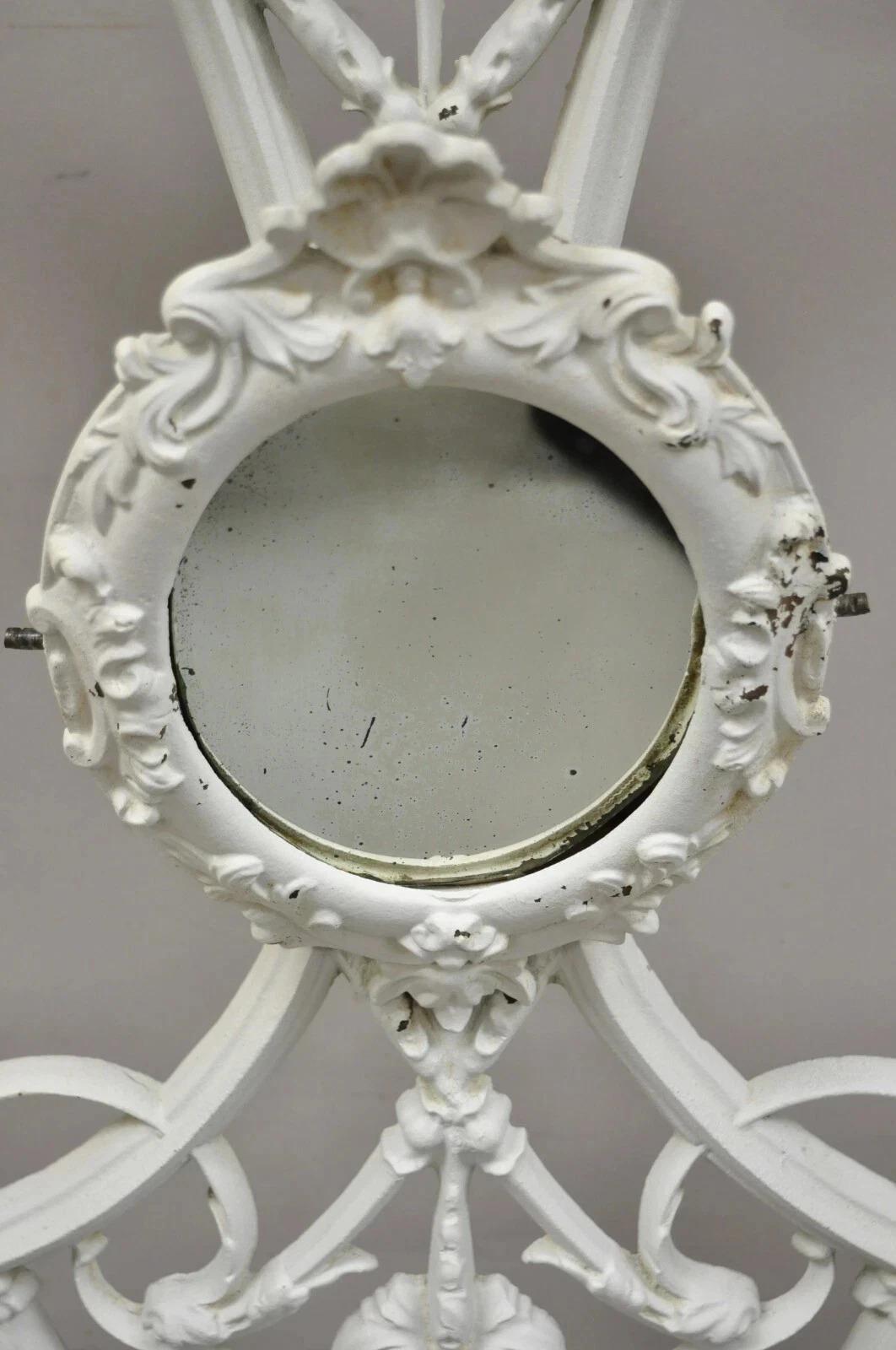 Antique French Art Nouveau Cast Iron Hall Tree Mirror Stand attr Alfred Corneau For Sale 3