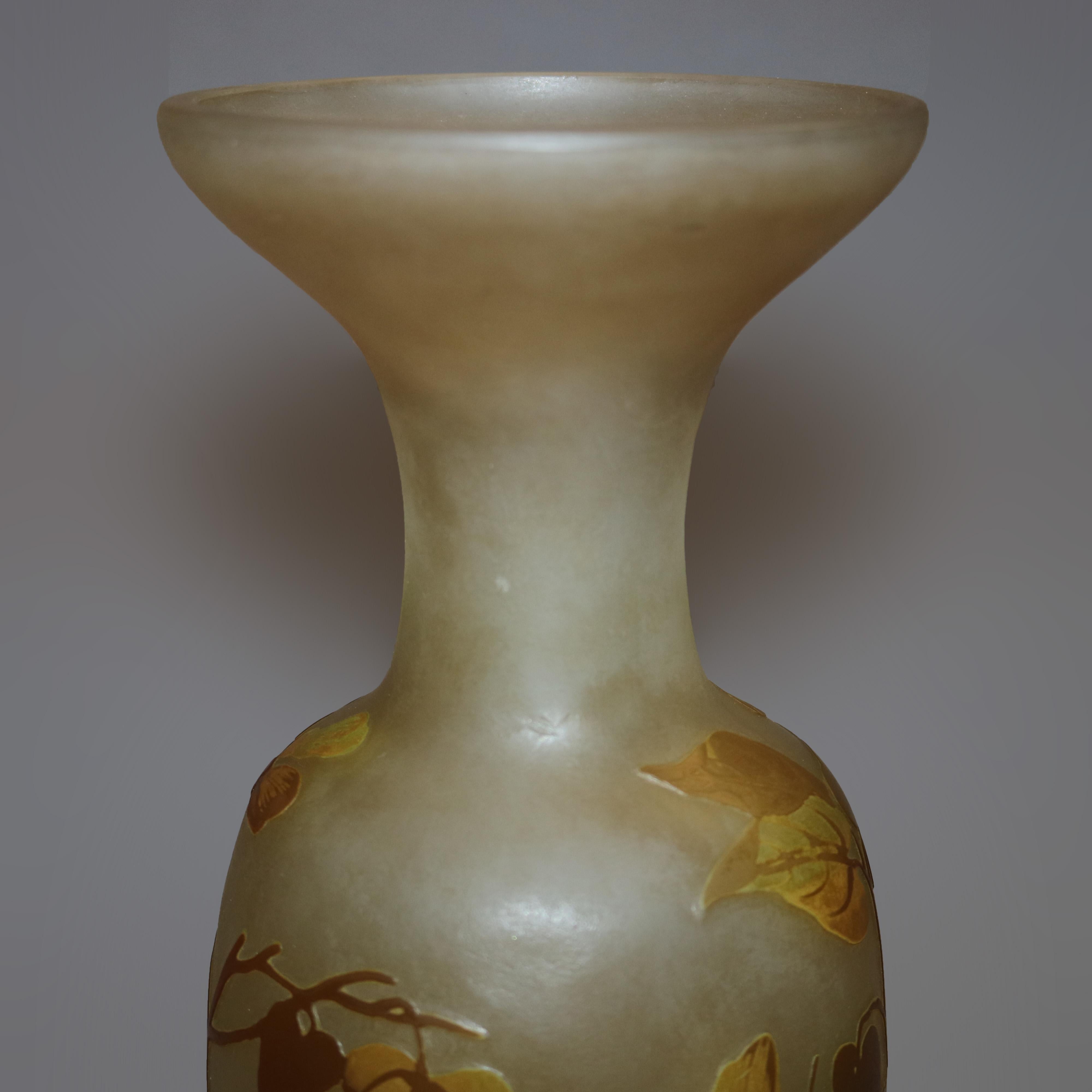 Antique French Art Nouveau Daum Nancy Cameo Cut Back Art Glass Vase, c1900 6