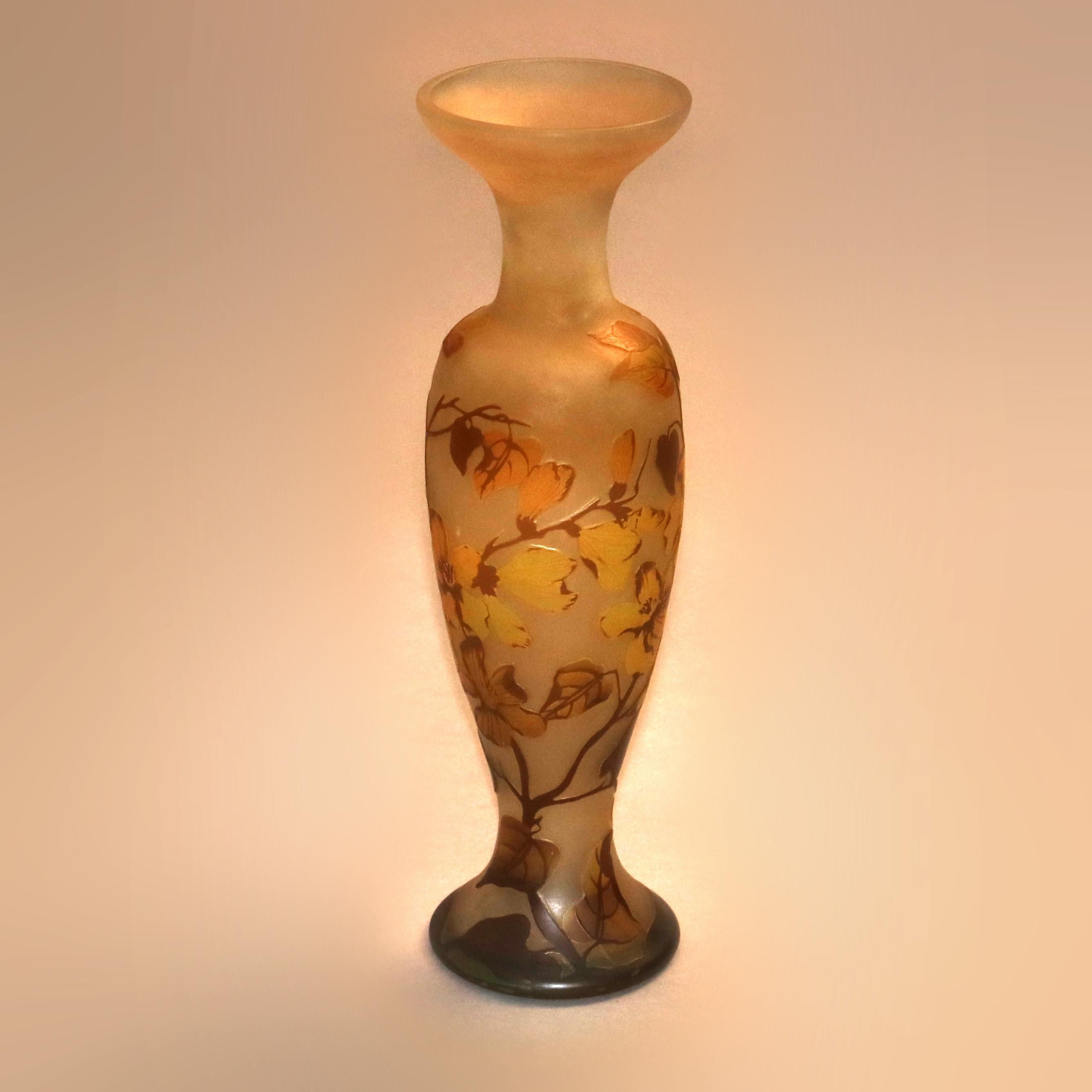 Antique French Art Nouveau Daum Nancy Cameo Cut Back Art Glass Vase, c1900 9
