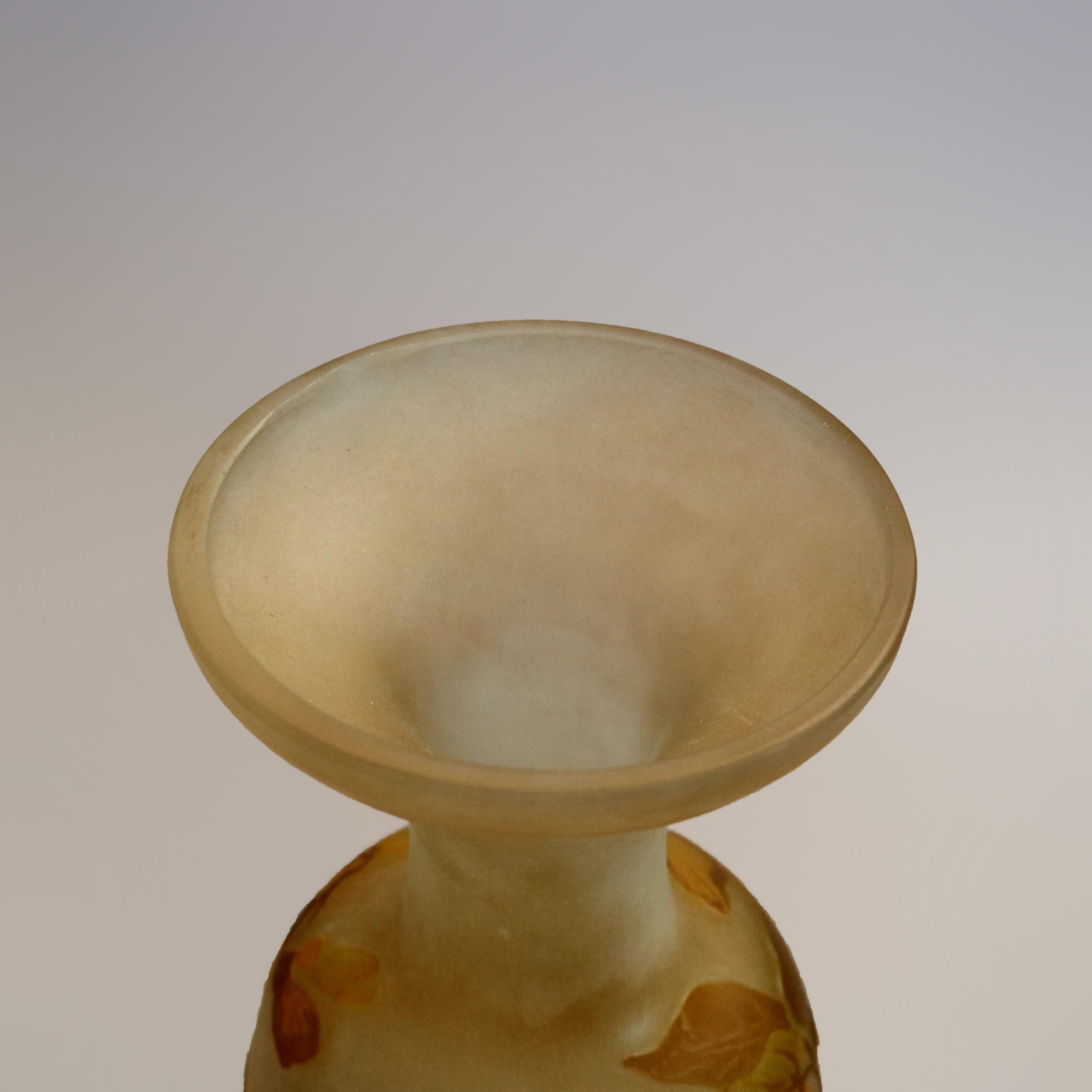 Antique French Art Nouveau Daum Nancy Cameo Cut Back Art Glass Vase, c1900 12