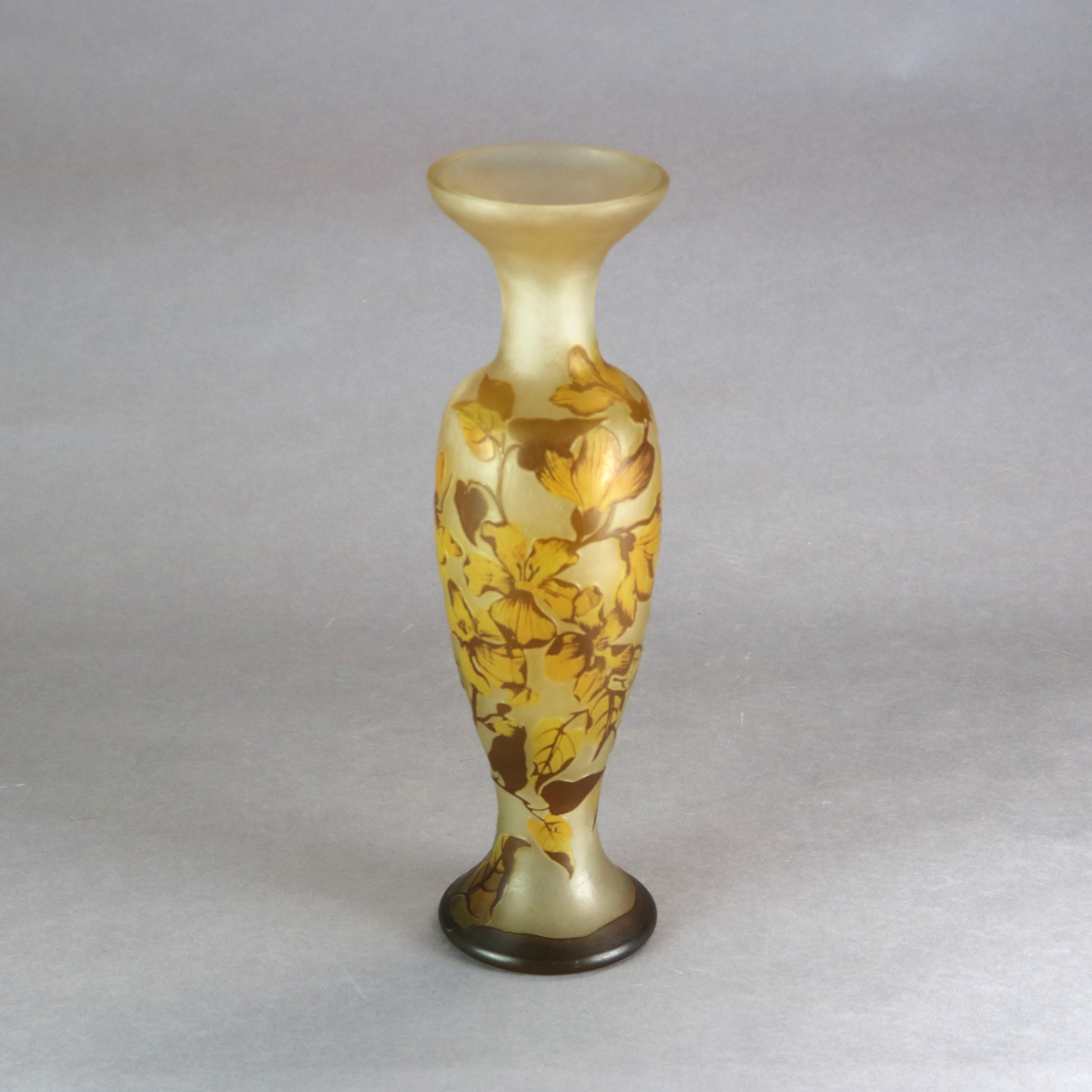 Antique French Art Nouveau Daum Nancy Cameo Cut Back Art Glass Vase, c1900 3